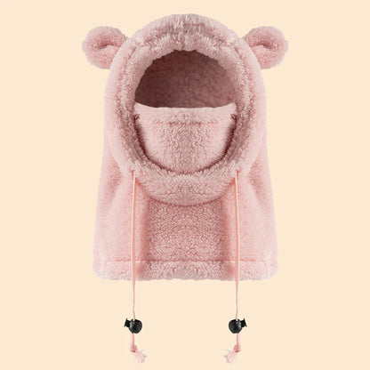 Gorro infantil de peça única com proteção quente para orelhas e pescoço