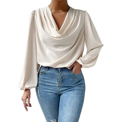 Blusa Chiffon Solto gola V