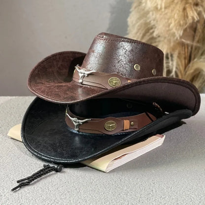 Chapéus de cowboy estilo western em couro sintético