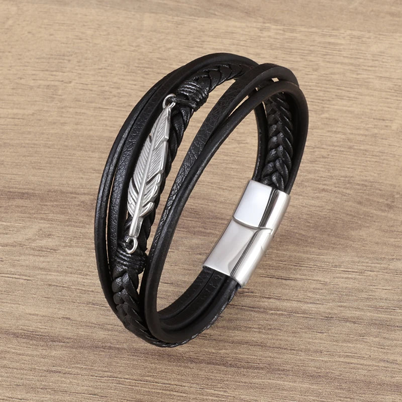 Pulseira punk de camada dupla
