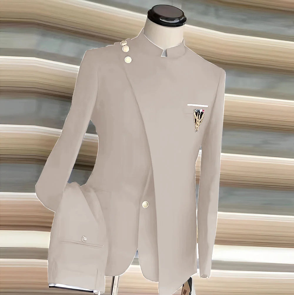Fato Masculino de 2 Peças com Blazer e Calças — Estilo Formal