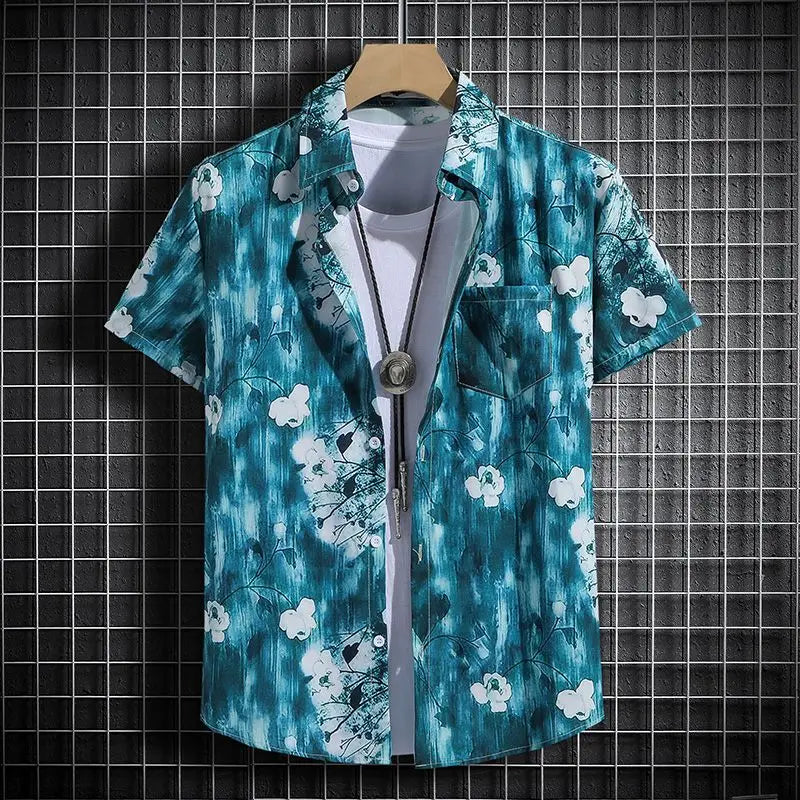 Conjunto masculino havaiano de verão para a praia