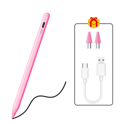 Caneta Stylus Magnética Universal QUKAM — 4 LEDs, USB-C, Sem Bluetooth e 2 Pontas