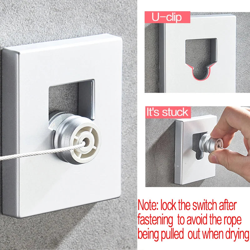 Varal retrátil de aço inoxidável