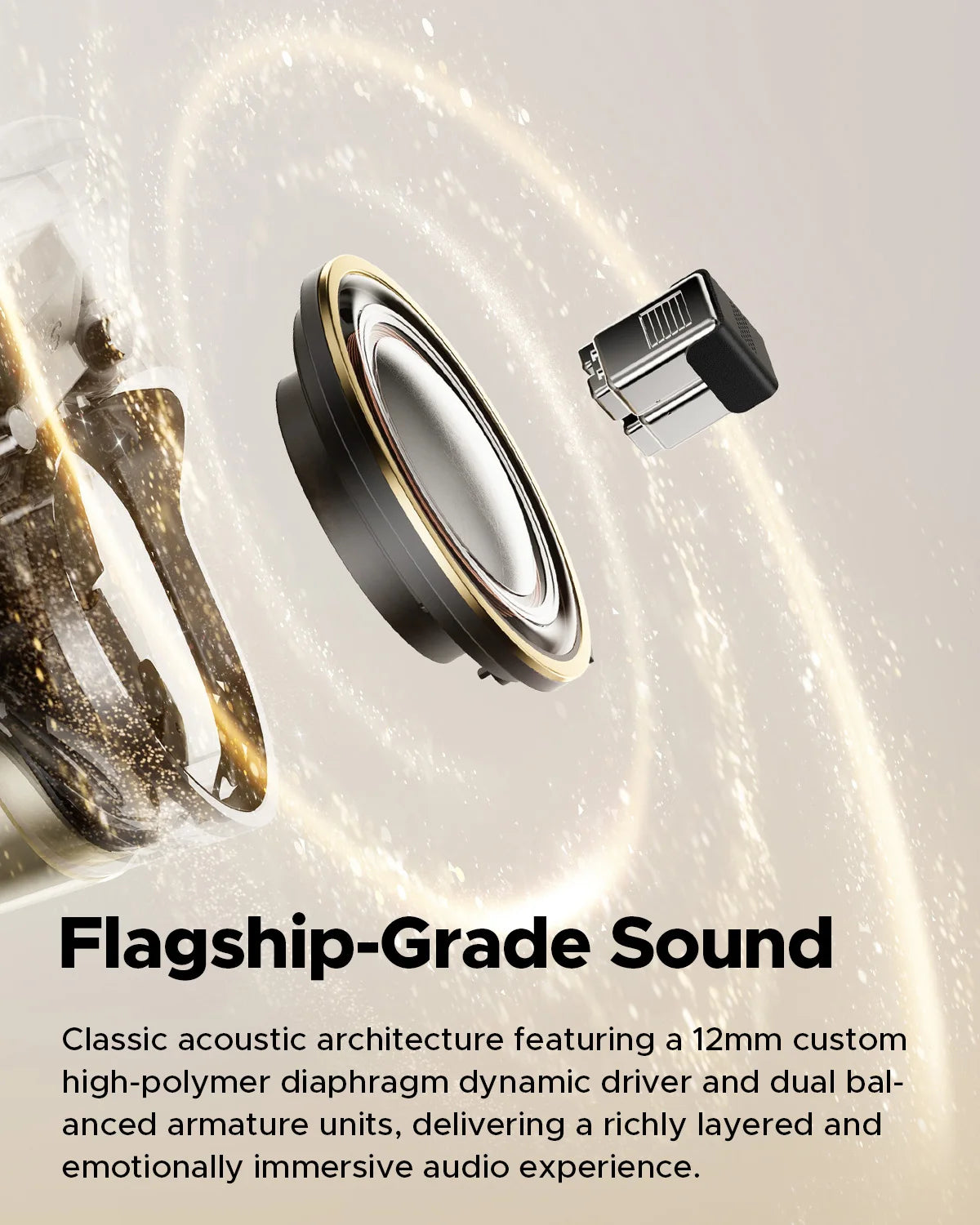 Fones de ouvido sem fio SoundPEATS H3 Hybrid com 3 drivers