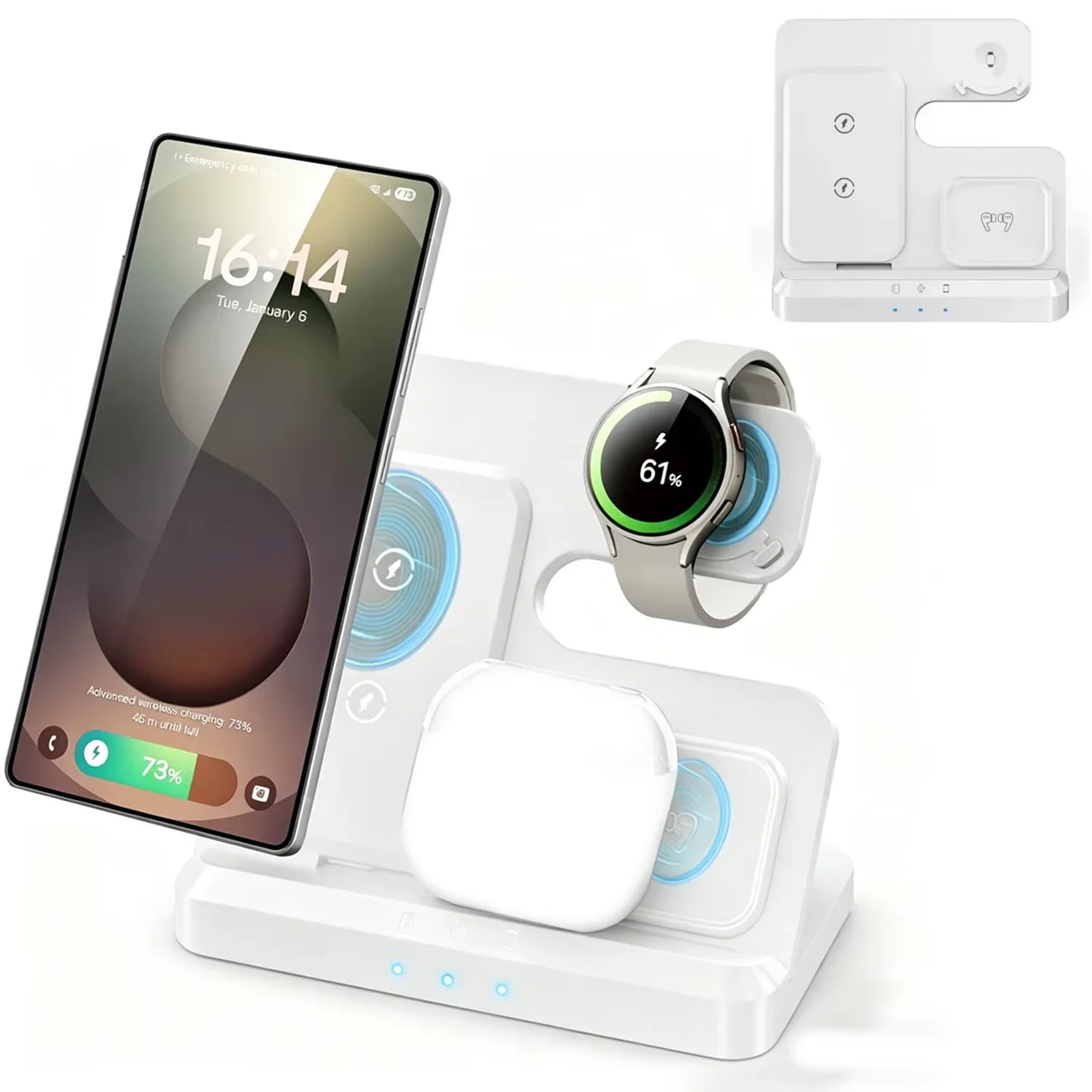 Carregador Sem Fio 4 em 1 para Samsung