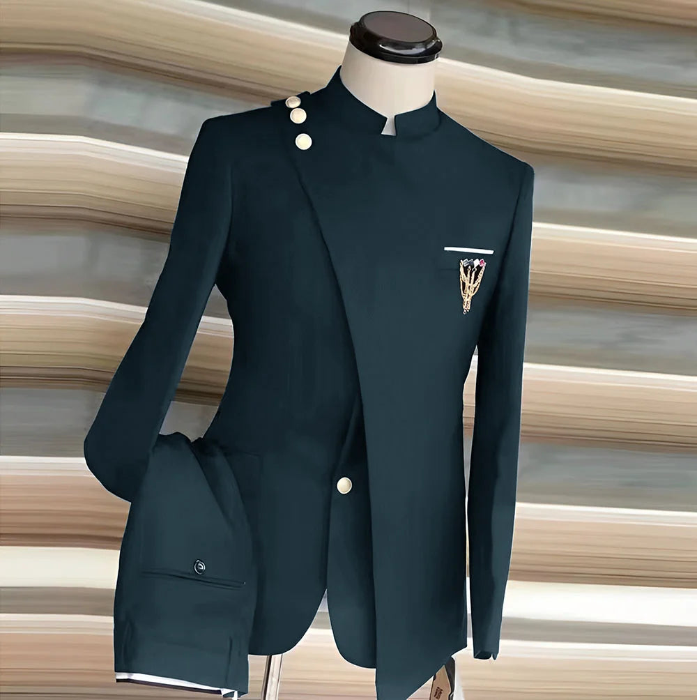 Fato Masculino de 2 Peças com Blazer e Calças — Estilo Formal