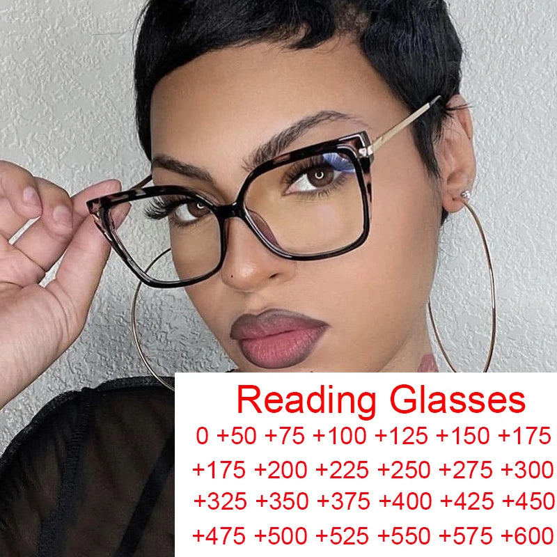 Óculos de leitura femininos com proteção contra a luz azul