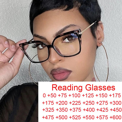 Óculos de leitura femininos com proteção contra a luz azul