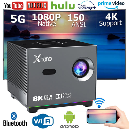 Projetor portátil Wi-Fi Bluetooth led inteligente