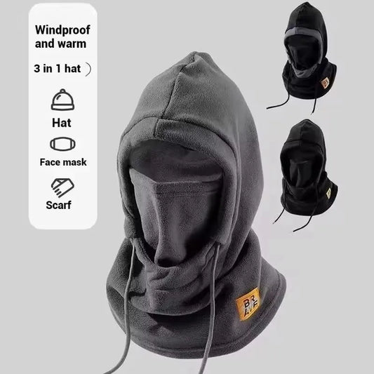 Gorro de inverno 3 em 1 com máscara e protetor de pescoço