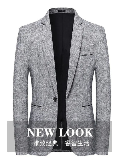 Blazer casual monocromático estilo britânico masculino