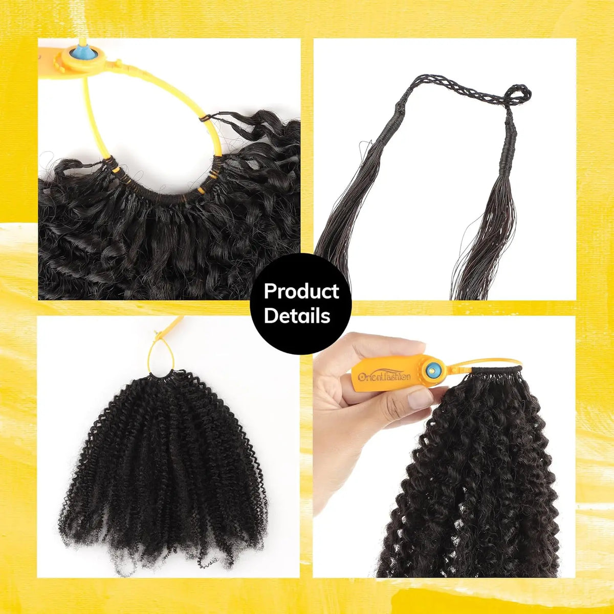 Extensões Afro Kinky Cacheadas para Crochê