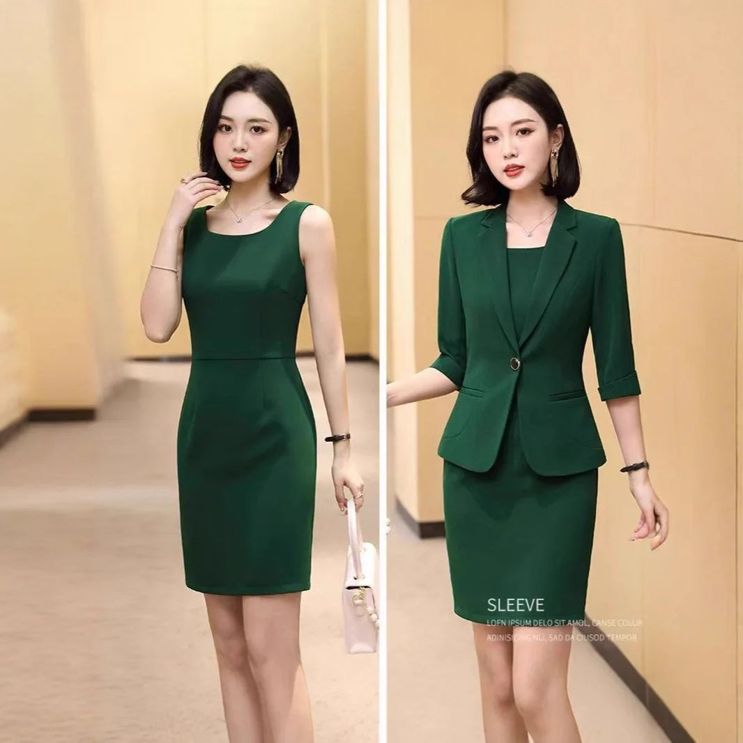 Conjunto elegante para ocasiões profissionais.