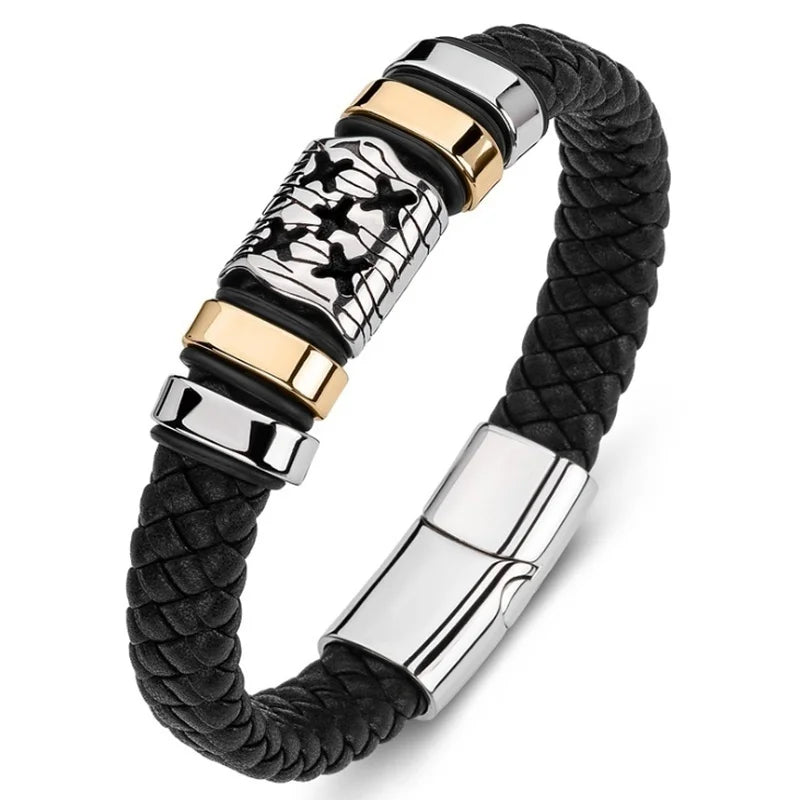 Pulseira punk de camada dupla