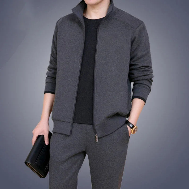 Conjunto Masculino Casual de Inverno — Moletom com Zíper e Calça Jogger
