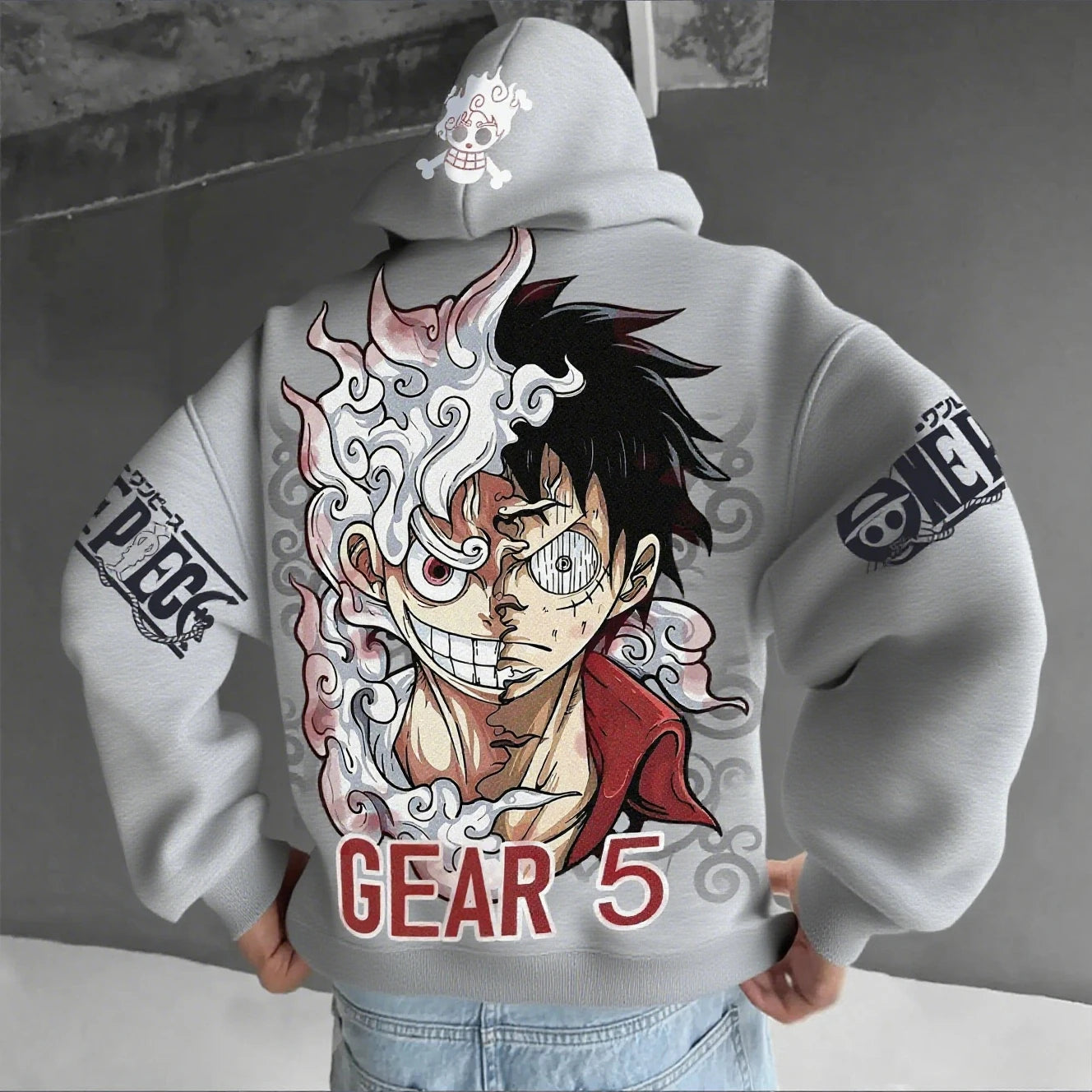 Moletom unissex de anime, modelo Luffy Gear 5 Nika