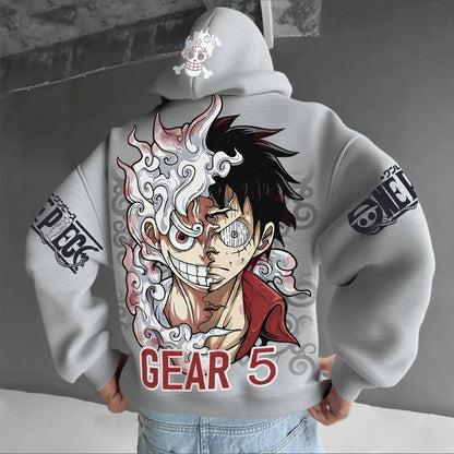 Moletom unissex de anime, modelo Luffy Gear 5 Nika