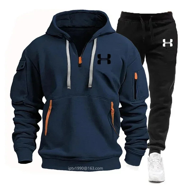 Conjunto de fitness com moletom de manga comprida