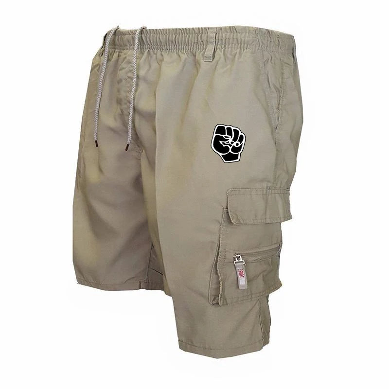 Calções Cargo Masculinos de Algodão Multi-bolsos