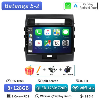 Central Multimédia Android para Toyota Land Cruiser 200 (2007–2015) – CarPlay, GPS e Wi‑Fi