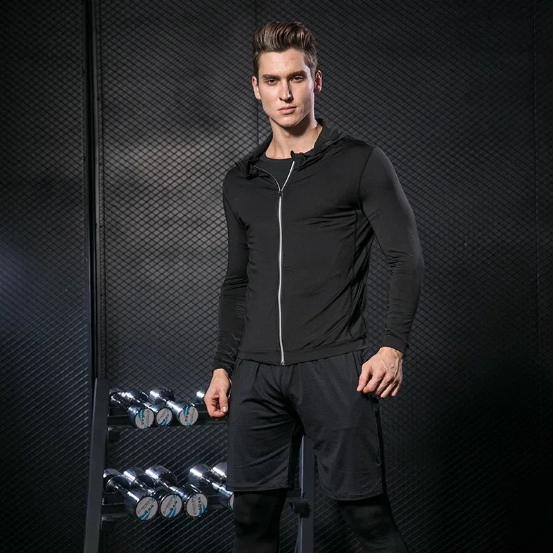 Conjunto Masculino de Compressão — Treino, Corrida e Fitness