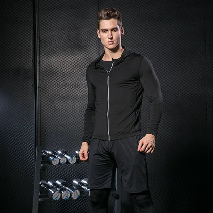 Conjunto Masculino de Compressão — Treino, Corrida e Fitness