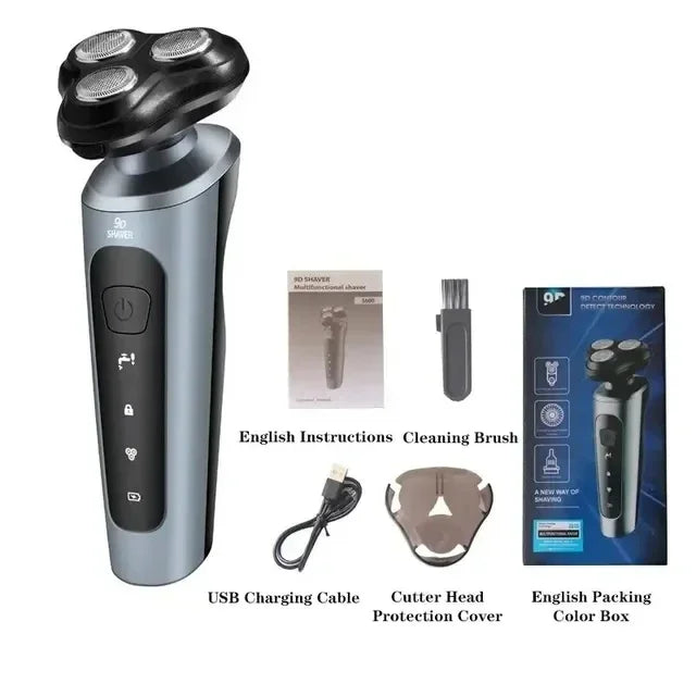 Barbeador Elétrico Rotativo HOCOSHINE 9D Recarregável