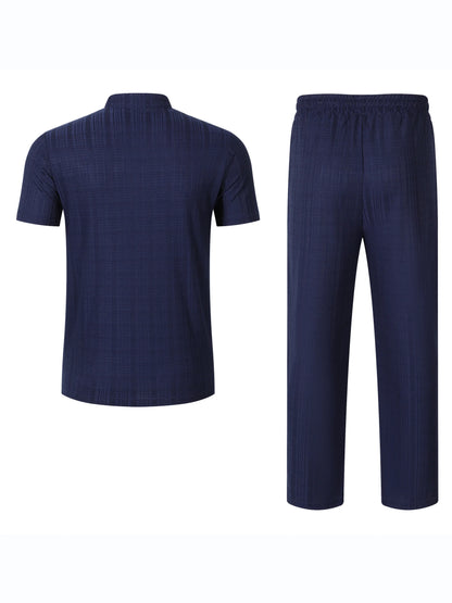 Fato Casual em gola mandarim.