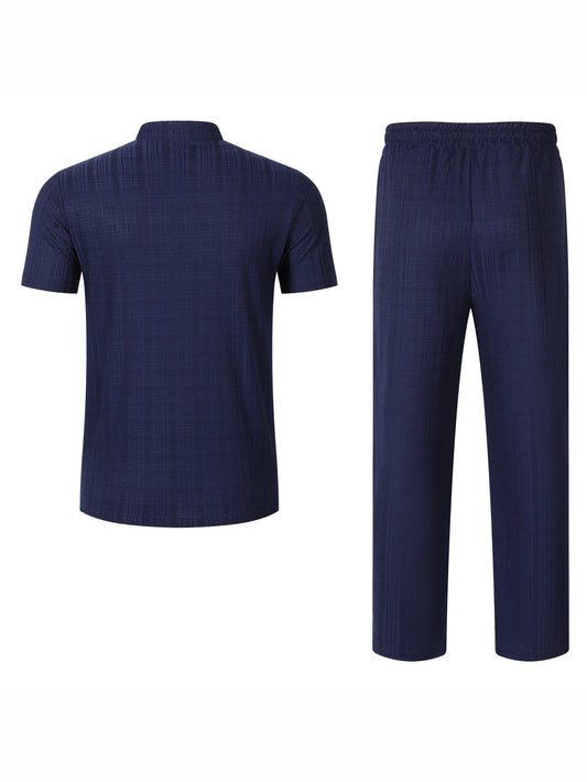 Fato Casual em gola mandarim.