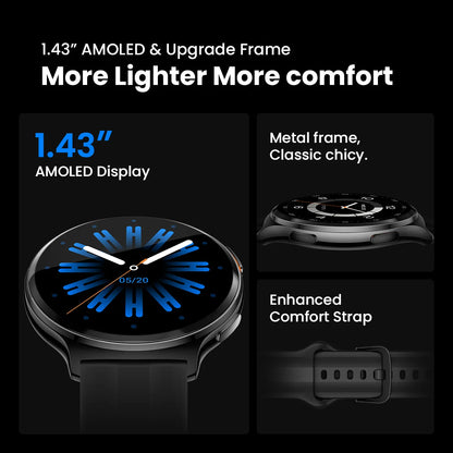 HAYLOU Solar Lite 2 — Smartwatch com Ecrã AMOLED de 1,43"