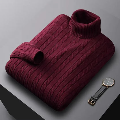 Suéter Masculino de Gola Alta em Malha – Casual e Quente