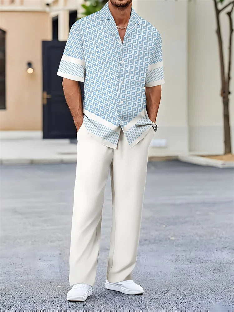 Fato de manga curta casual