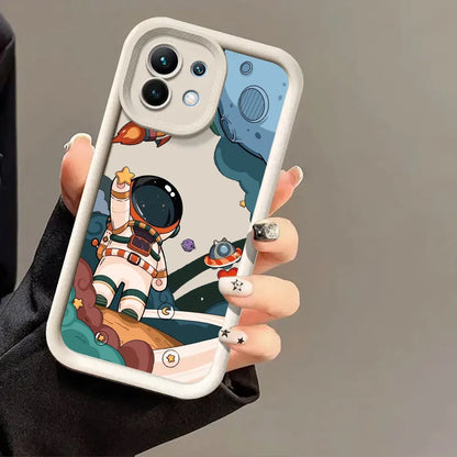 Capa de Silicone Fofa de Astronauta para Xiaomi, POCO e Redmi – Proteção e Estilo