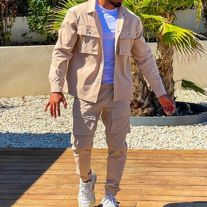 Fato casual com multi-bolsos Calça
