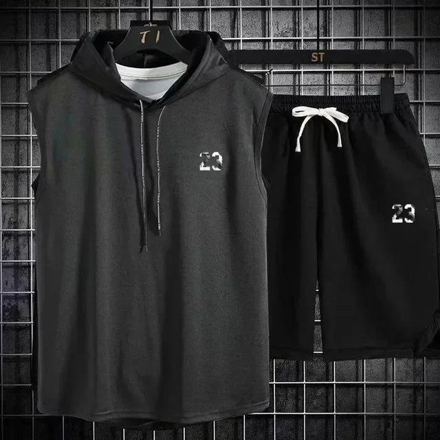Conjunto esportivo com capuz