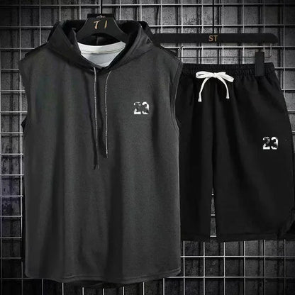 Conjunto esportivo com capuz