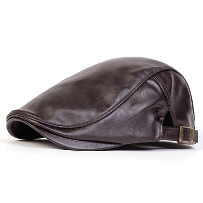 Boné Masculino Retrô JAMONT em Couro PU – Estilo Newsboy