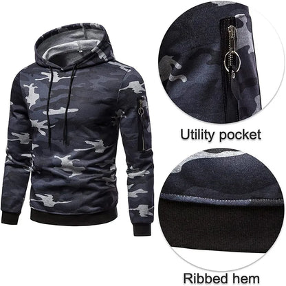 Conjunto esportivo militar tático com capuz