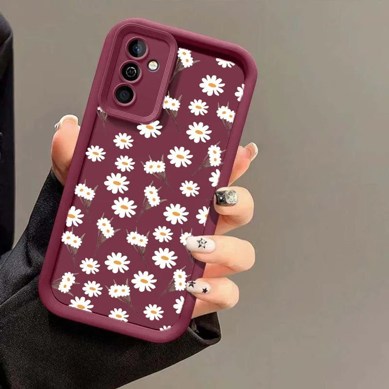 Capa de Silicone Flor Margarida para Samsung Galaxy S