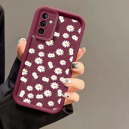 Capa de Silicone Flor Margarida para Samsung Galaxy S