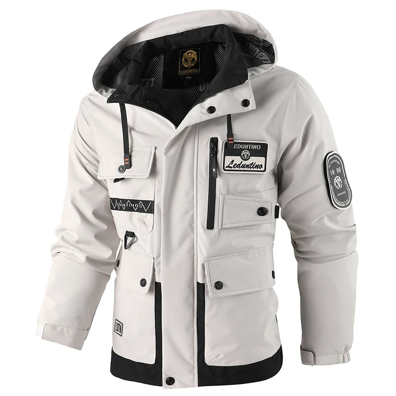 Jaqueta Masculina Casual com Capuz Removível – Leve e Resistente ao Vento