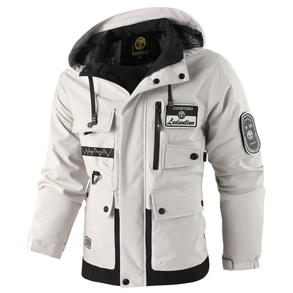 Jaqueta Masculina Casual com Capuz Removível – Leve e Resistente ao Vento