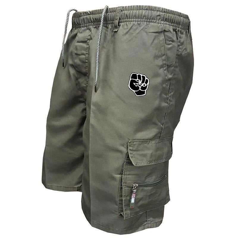 Calções Cargo Masculinos de Algodão Multi-bolsos