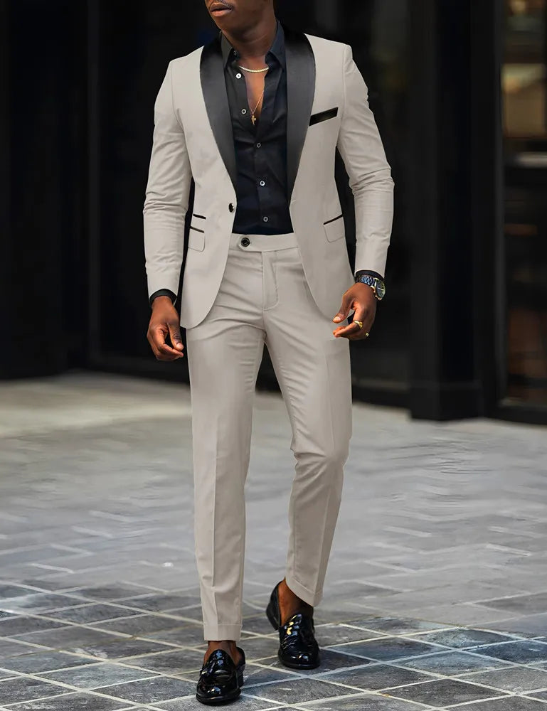 Terno slim fit botão único