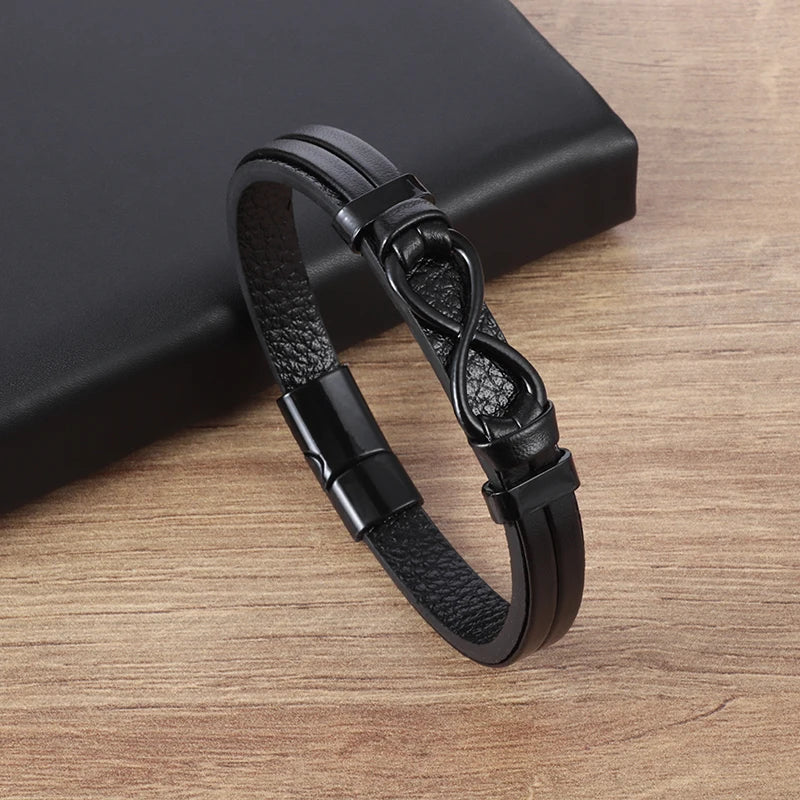 Pulseira punk de camada dupla