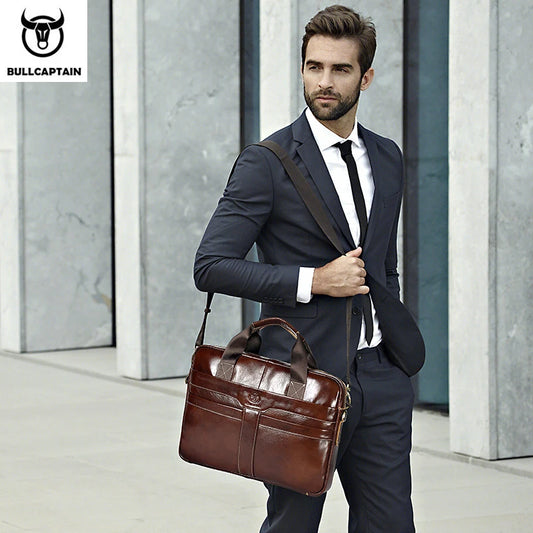 Bolsa para laptop de couro BULLCAPTAIN
