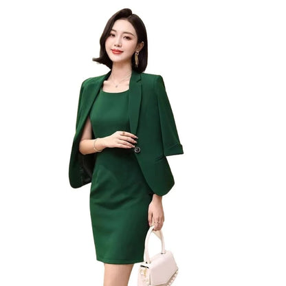 Conjunto elegante para ocasiões profissionais.