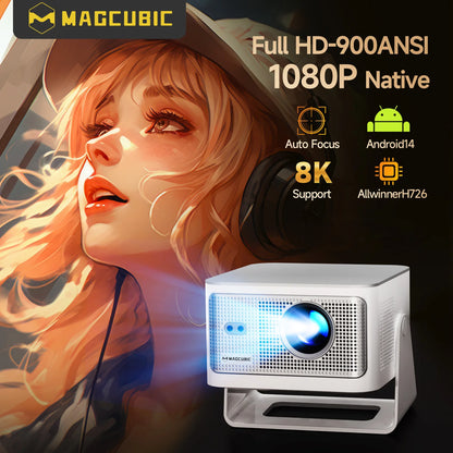 Projetor Magcubic HY350Max com Android 14 e Foco Automático