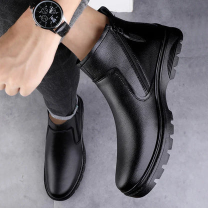 Botas Chelsea Masculinas em Couro Genuíno